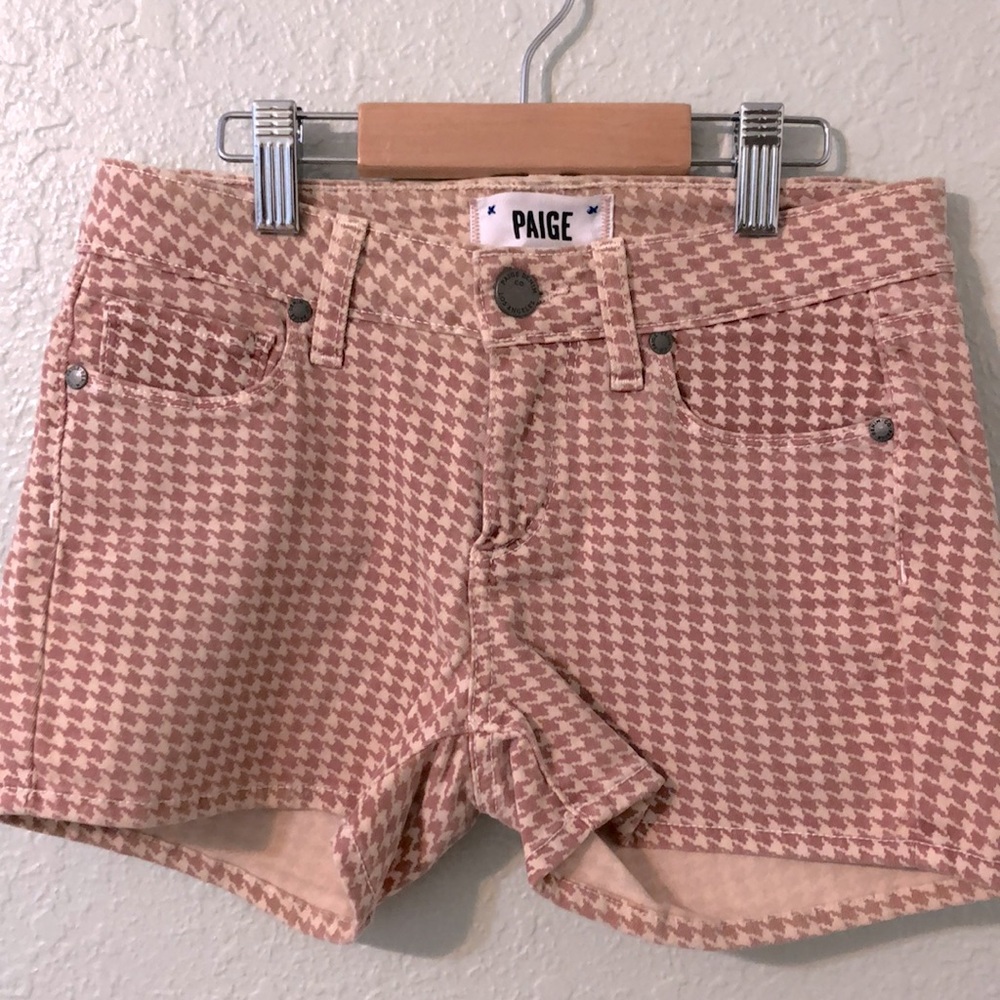PAIGE Pink Houndstooth Women's Shorts